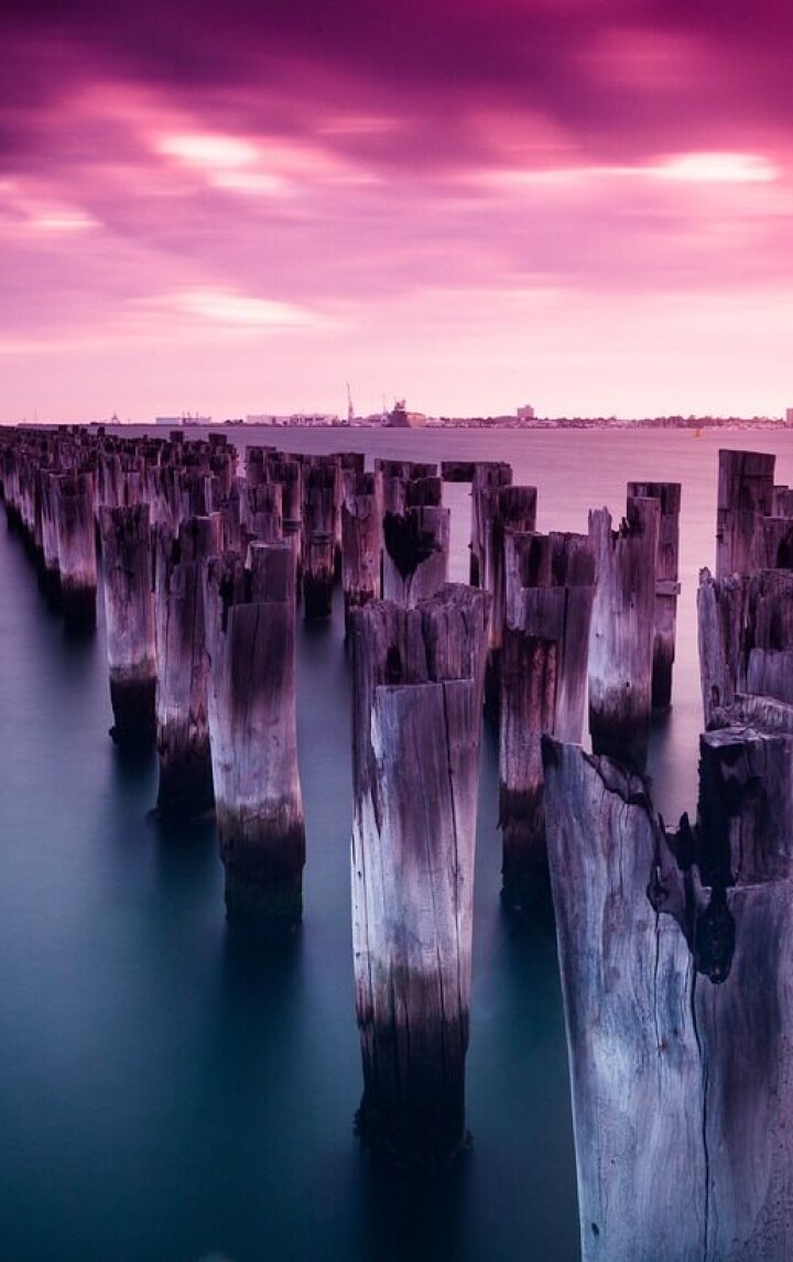 princes pier, melbourne, port melbourne, poles, sunset, sky, clouds, water, bay, australia, victoria, melbourne, australia, australia, australia, australia, nature, australia